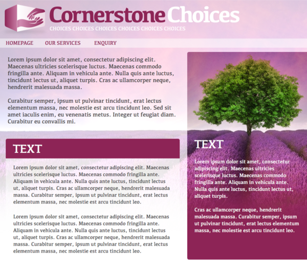 Cornerstone website design